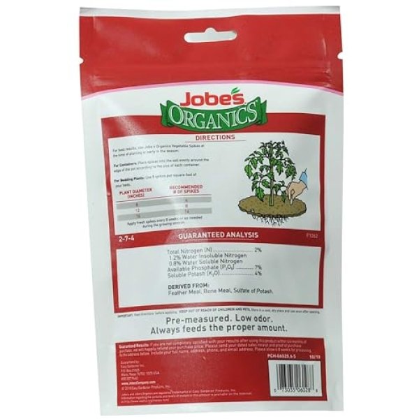 Jobe's Organics Vegetable & Tomato Fertilizer Spikes, 50 Spikes - Image 8