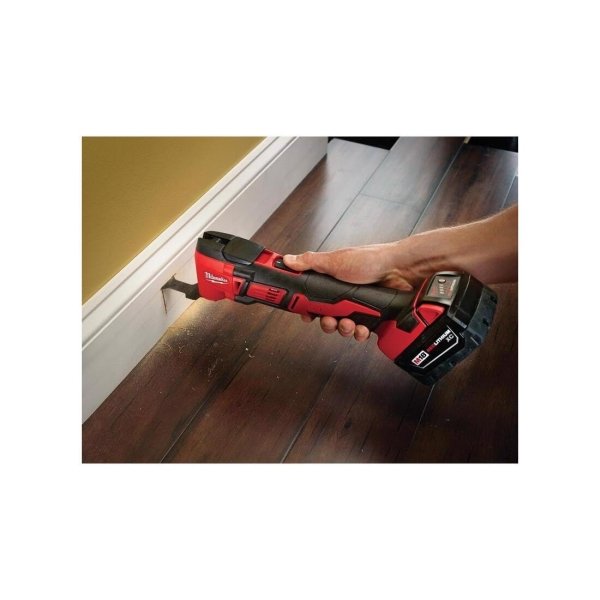 Milwaukee 2626-20 M18 18V Lithium Ion Cordless 18,000 OPM Orbiting Multi Tool with Woodcutting Blades and Sanding Pad with Sheets Included (Battery Not Included, Power Tool Only) - Image 5