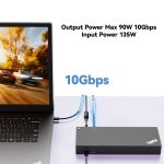 ThinkPad 40AF0135 Hybrid Universal USB-C with USB-A Adapter Docking Station for Lenovo Laptops, Dual Monitor, Comes with ITSPWR 4K HDMI Cable + DP Cable + Cleaning Cloth - Image 4