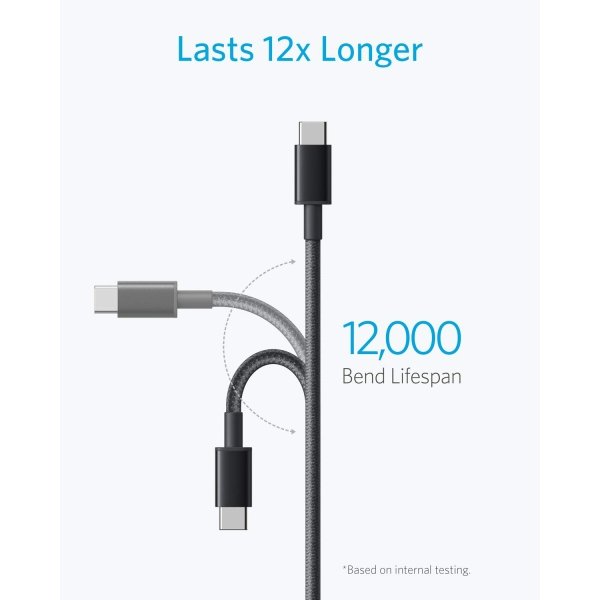 USB Type C Cable, Anker [2-Pack 6Ft] Premium Nylon USB-C to USB-A Fast Charging Type C Cable, for Samsung Galaxy S10 / S9 / S8 / Note 8, LG V20 / G5 / G6 and More(Black) - Image 6