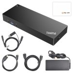 ThinkPad 40AF0135 Hybrid Universal USB-C with USB-A Adapter Docking Station for Lenovo Laptops, Dual Monitor, Comes with ITSPWR 4K HDMI Cable + DP Cable + Cleaning Cloth - Image 3