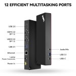 ThinkPad 40AF0135 Hybrid Universal USB-C with USB-A Adapter Docking Station for Lenovo Laptops, Dual Monitor, Comes with ITSPWR 4K HDMI Cable + DP Cable + Cleaning Cloth - Image 7
