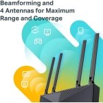 TP-Link AX1500 WiFi 6 Smart WiFi Router (Archer AX10) - Dual Band Gigabit Wireless Internet Router, 4 Gigabit LAN Ports, Beamforming, OFDMA, MU-MIMO, Parental Controls, Works with Alexa - Image 3