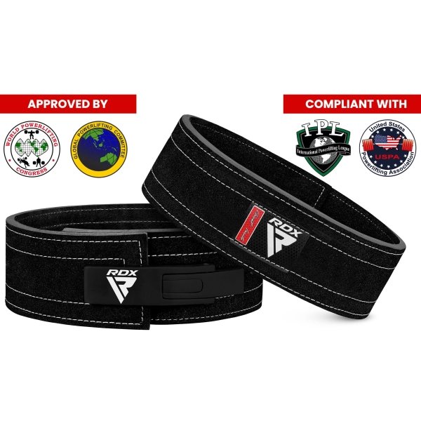 RDX Powerlifting Belt for Weight Lifting - Approved By IPL and USPA Lever Buckle Gym Training Belt 10mm Thick 4 inches Lumbar Back Support - Great for Strongman, Bodybuilding, Deadlifts & Squat - Image 8