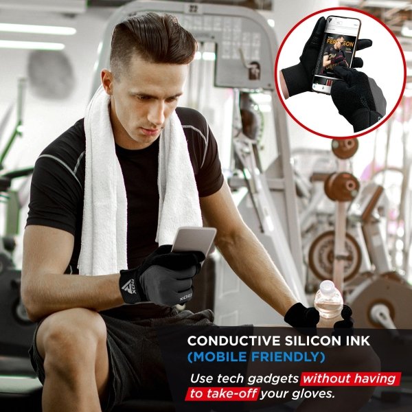 RDX Weight Lifting Gloves Gym Workout, Full Finger Touch Screen, Breathable Anti Slip Padded Palm, Fitness Strength - Image 4
