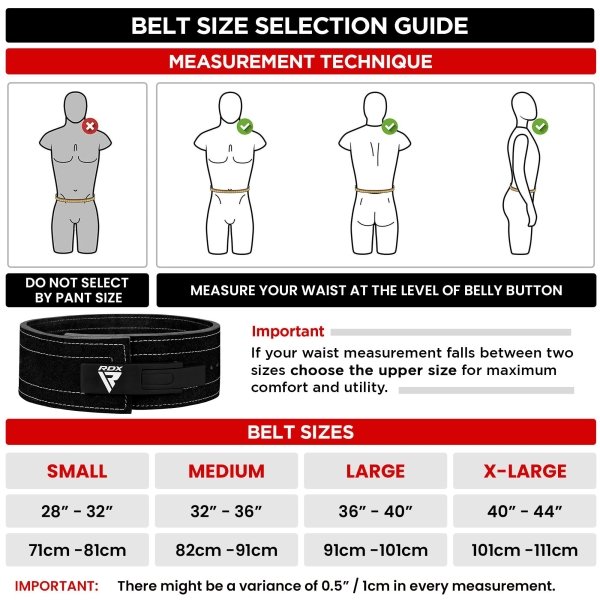 RDX Powerlifting Belt for Weight Lifting - Approved By IPL and USPA Lever Buckle Gym Training Belt 10mm Thick 4 inches Lumbar Back Support - Great for Strongman, Bodybuilding, Deadlifts & Squat - Image 9