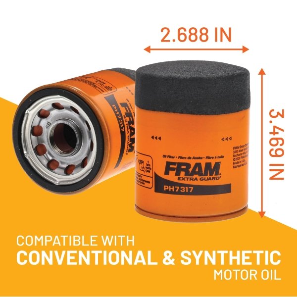 Fram PH7317 Extra Guard 10K Mile Change Interval Spin-On Oil Filter, black - Image 7