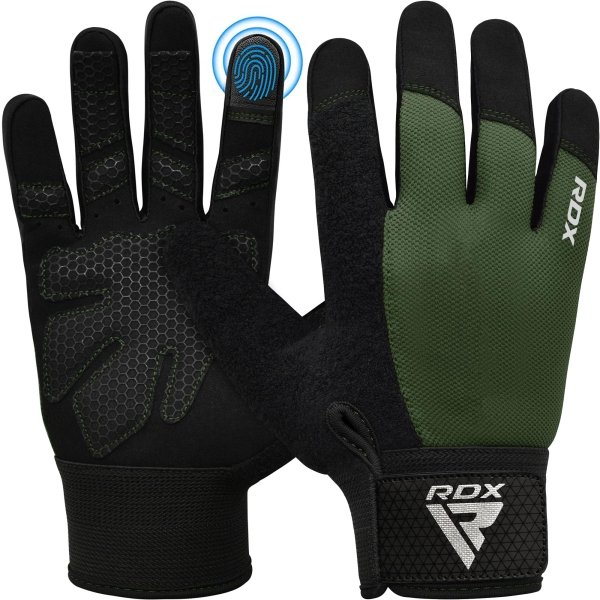 RDX Weight Lifting Gloves Gym Workout, Full Finger Touch Screen, Breathable Anti Slip Padded Palm, Fitness Strength - Image 1